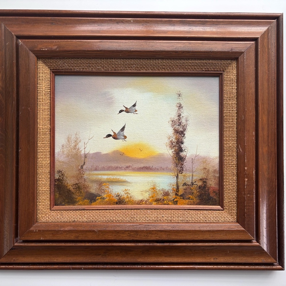 Original Oil on Canvas-Ducks in Marsh